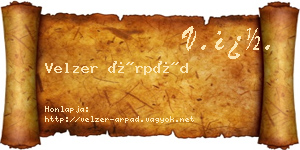 Velzer Árpád névjegykártya